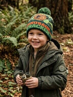 Jurassic World Youth Beanie Hat Green Dinosaur Unisex Boys Girls OS